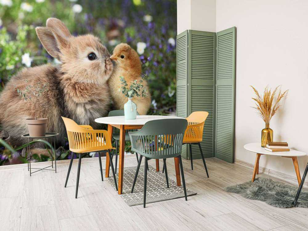 Rabbit and chick