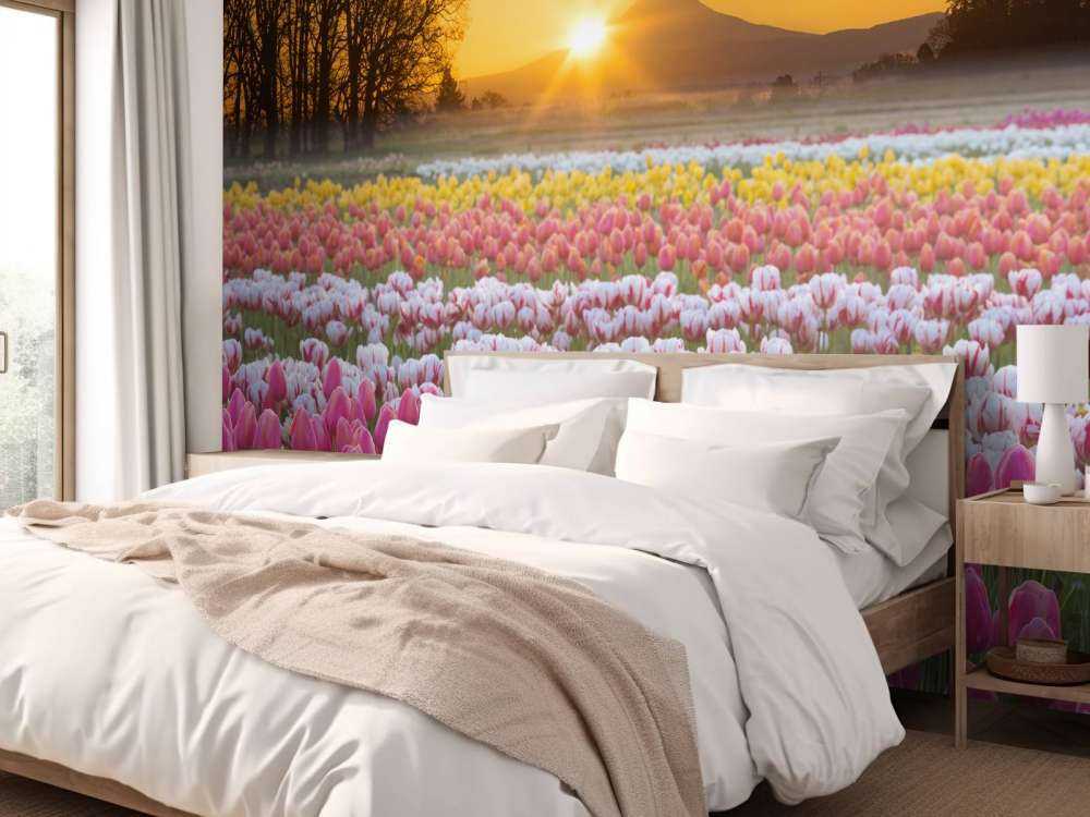 Colorful tulip field