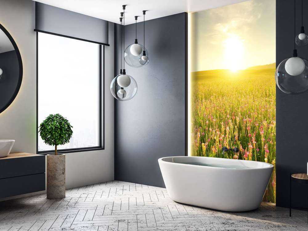 Zonsopkomst bij een bloemenveld