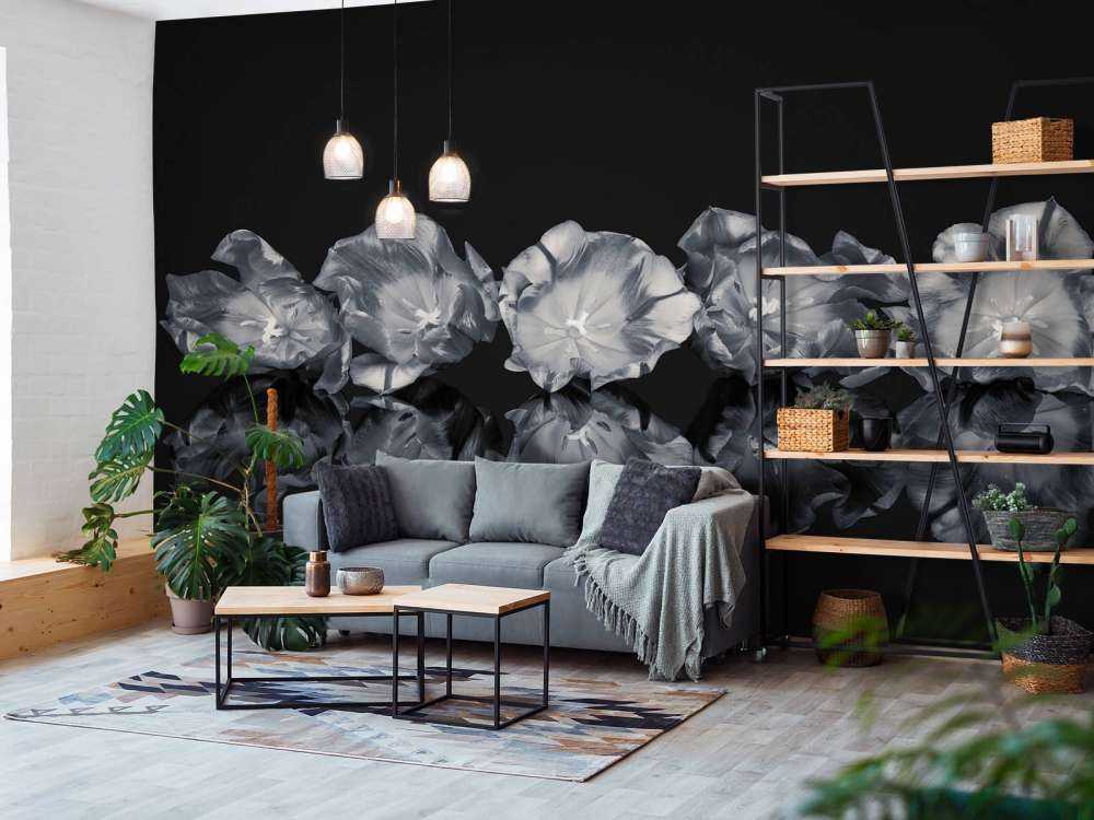 Bloemen in het zwart-wit