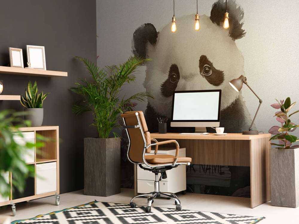 Baby panda in the jungle pink