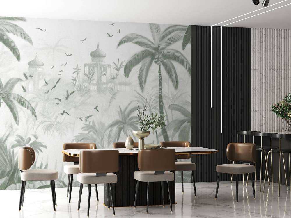 Oriental Garden at Dawn, green