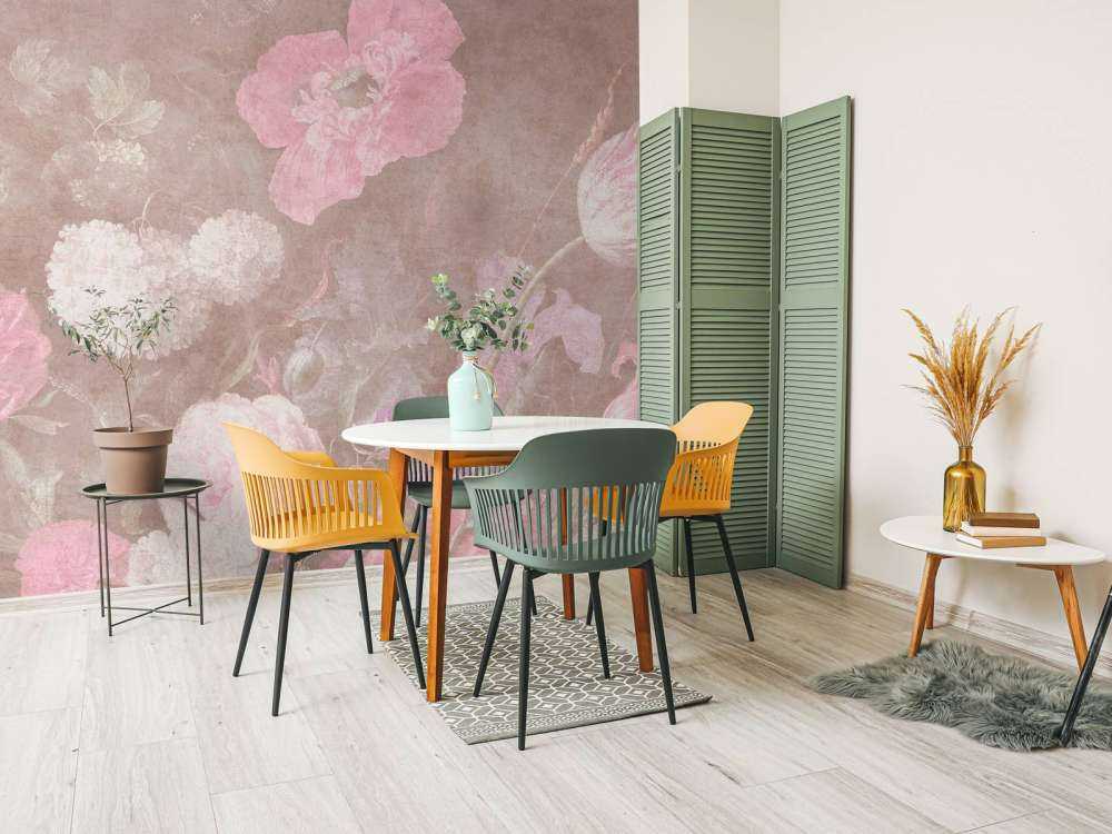 Baroque flowers still life - vintage pastel