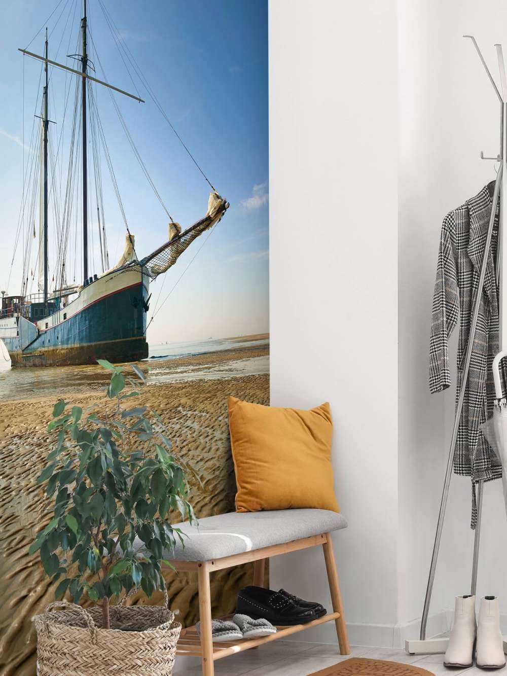 Ship on the mudflats