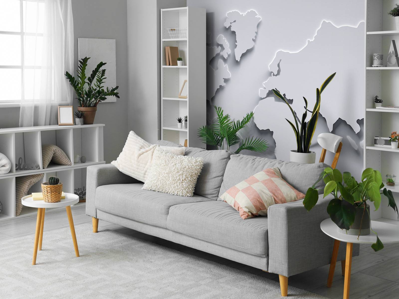3D World map white