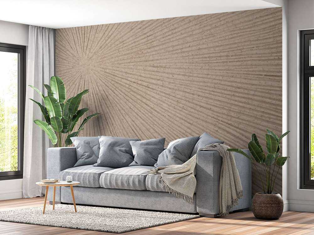 Structure with lines Sun in beige