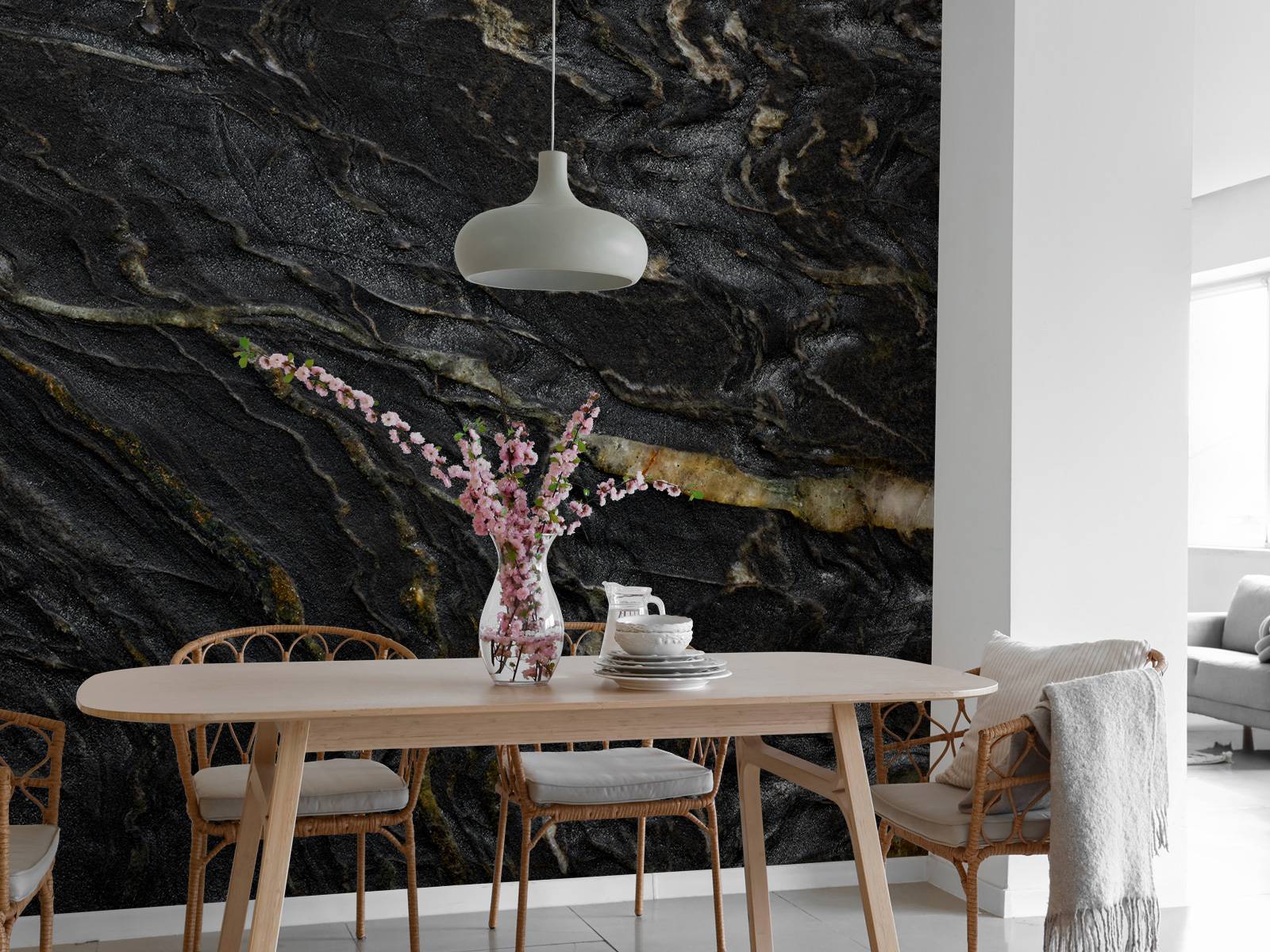 Marble with rough structure