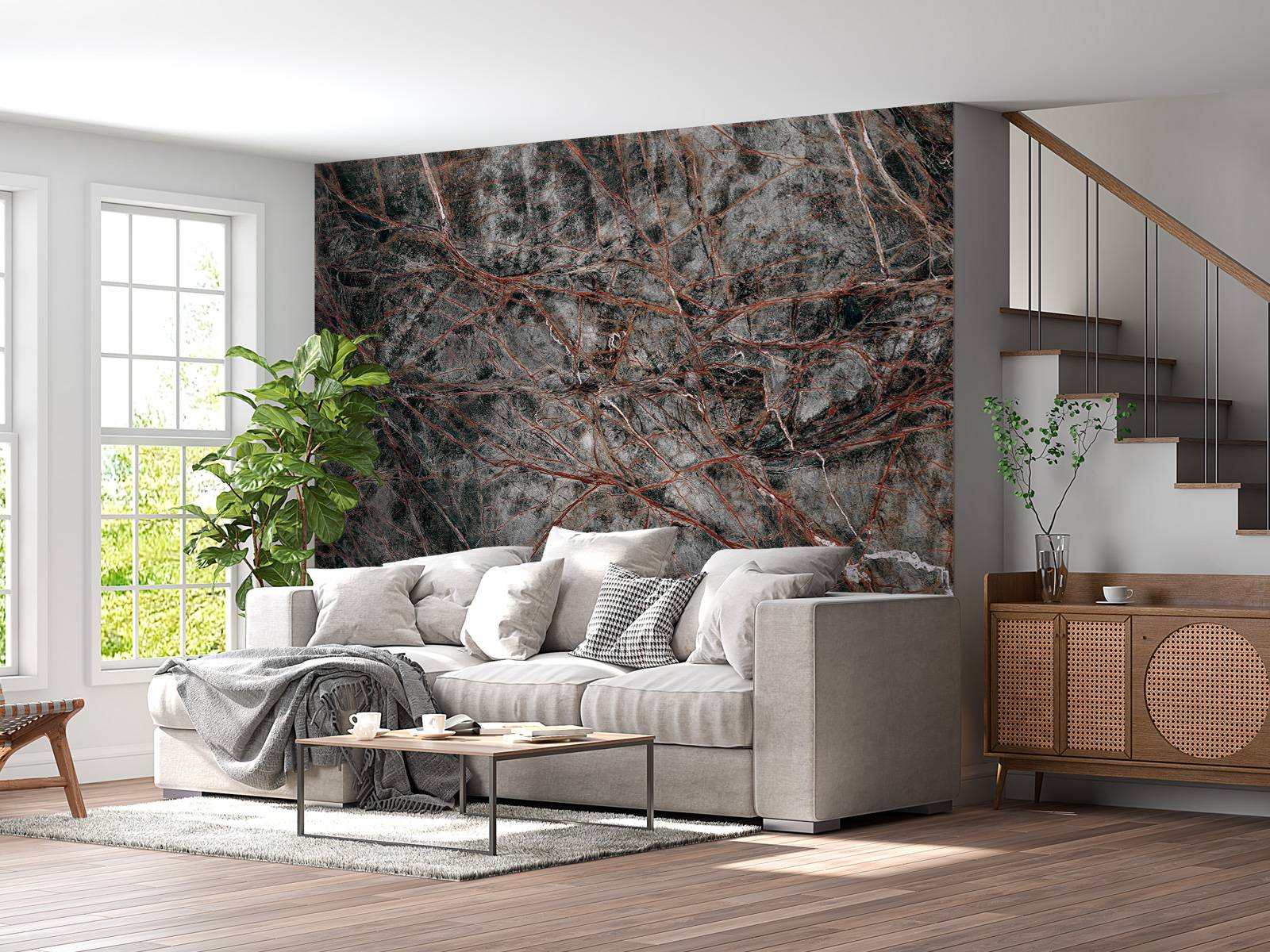 Grey marble with fine structure