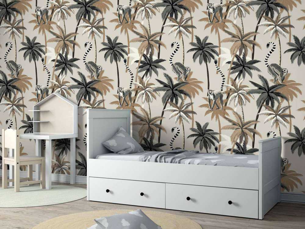 Ring-tailed lemurs in the trees