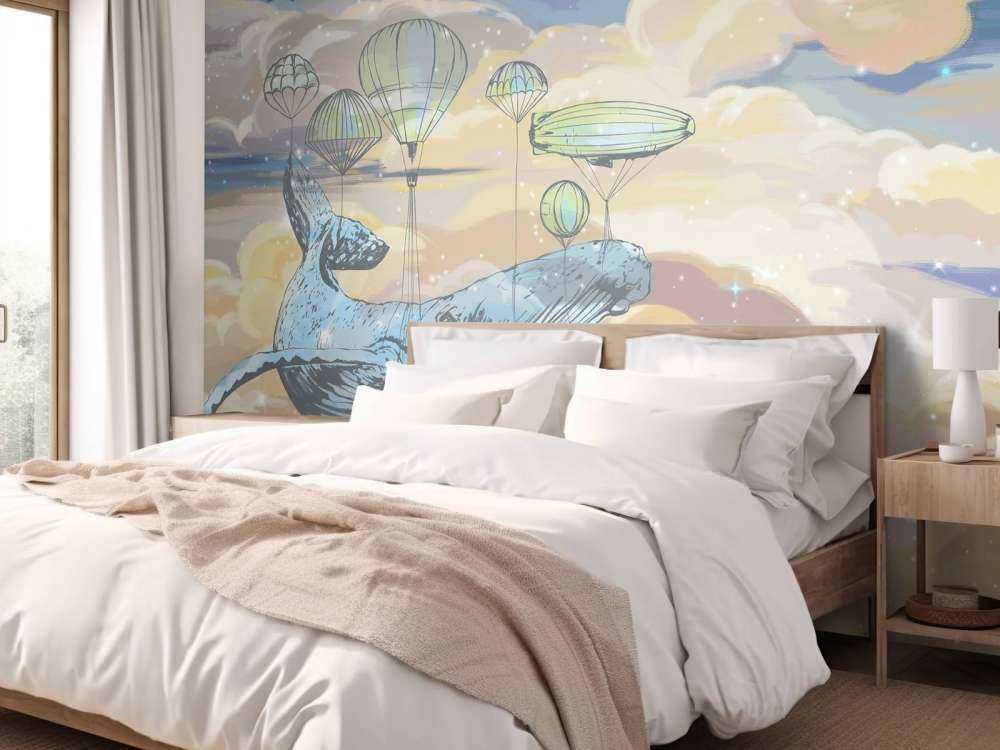 Whale with his hot air balloons