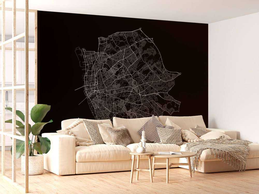 Plattegrond van Liverpool, zwart