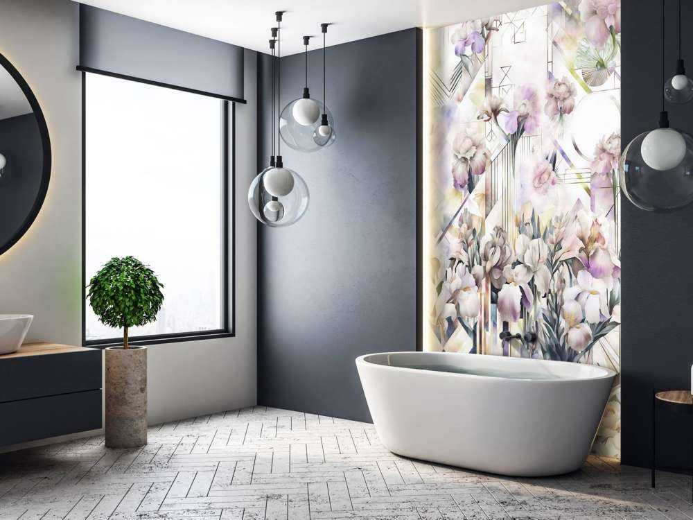 Huge Watercolor Irises Violet