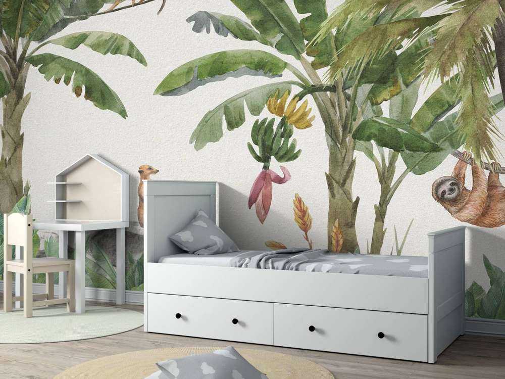 Jungle with colourful animals