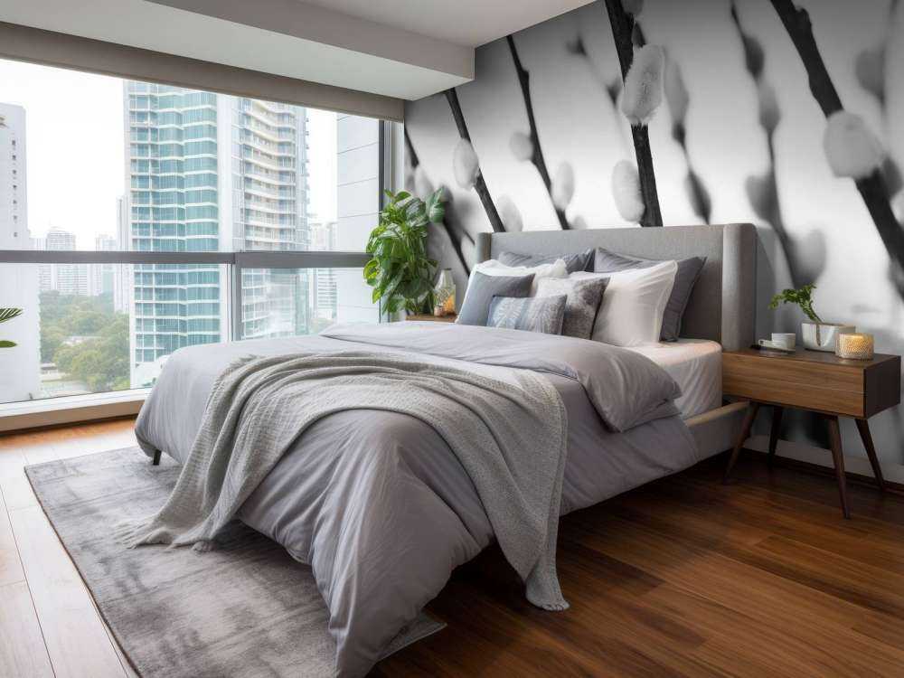 Forest willow in black and white