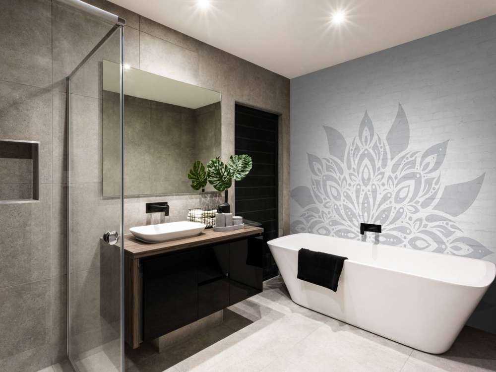 Light gray Mandala On Brick