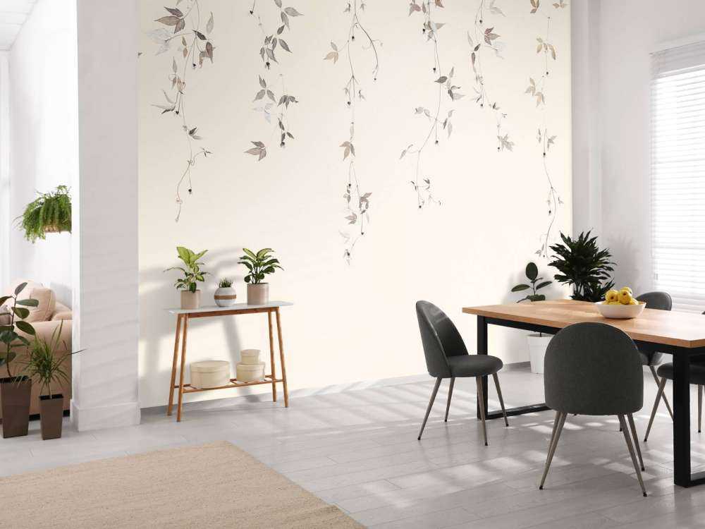 Light clematis vine with flowers