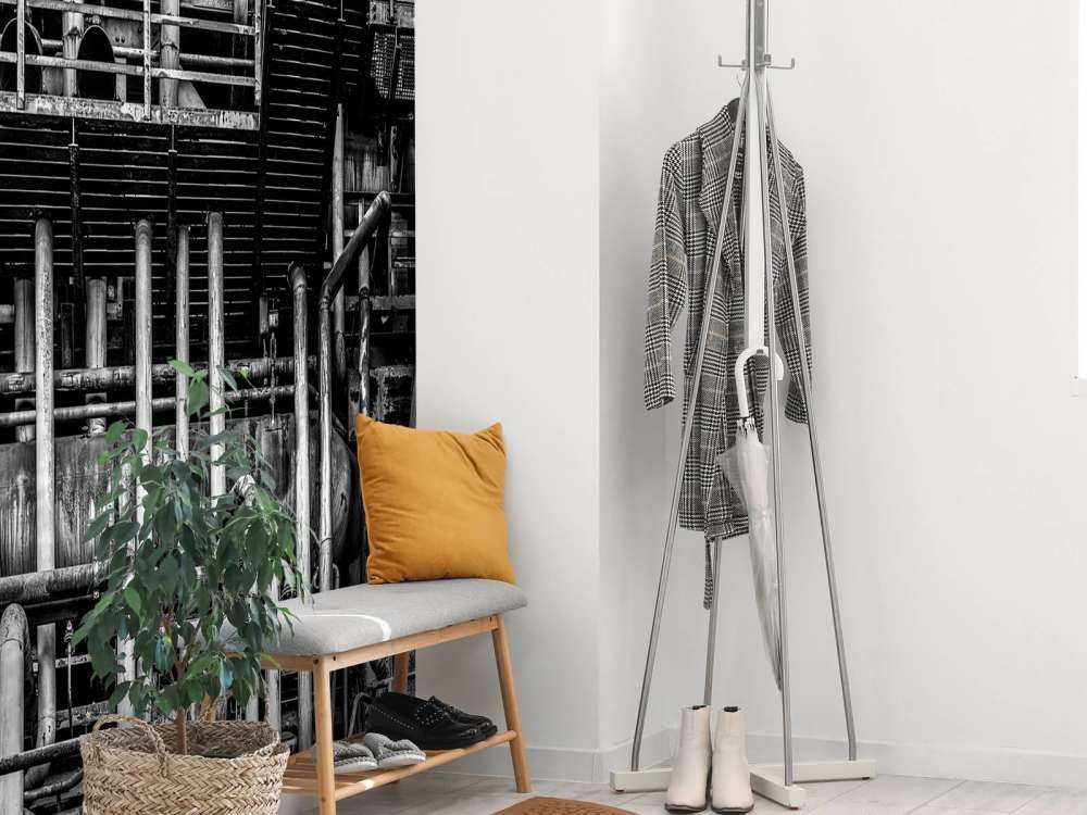 Old industrial factory in black and white