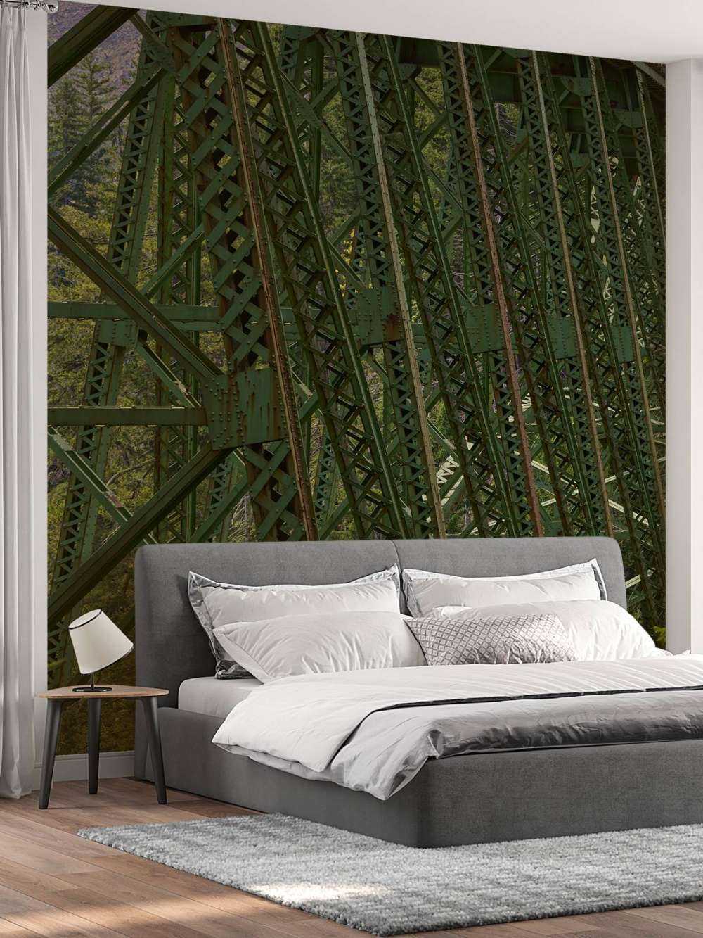 Steel structure old railway bridge