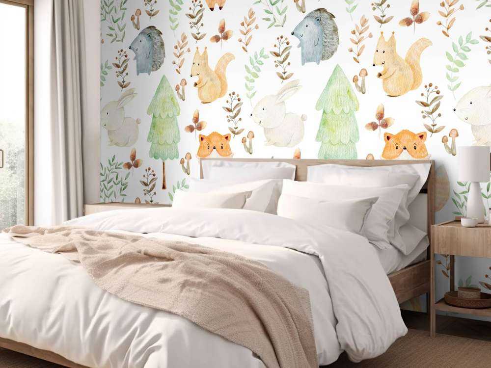 Watercolor forest animals