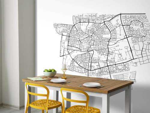 Map of Leeuwarden, white