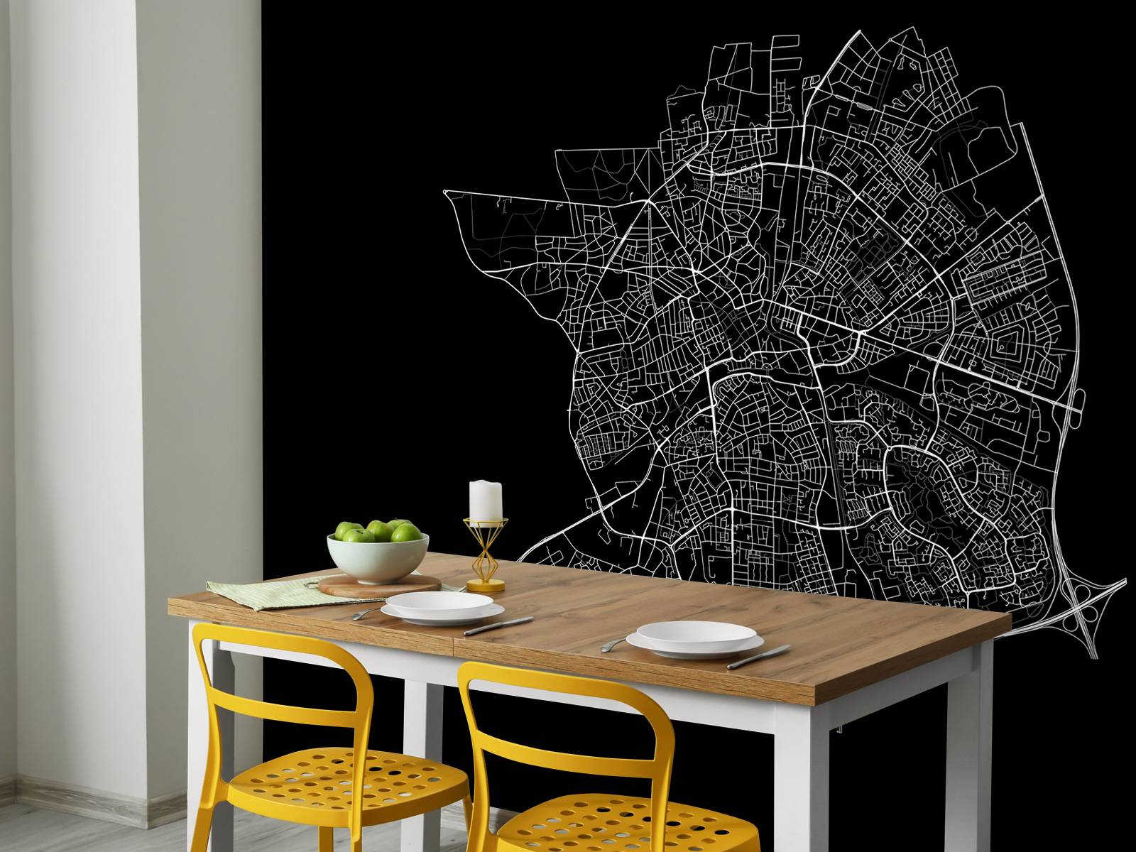 Map of Apeldoorn, black