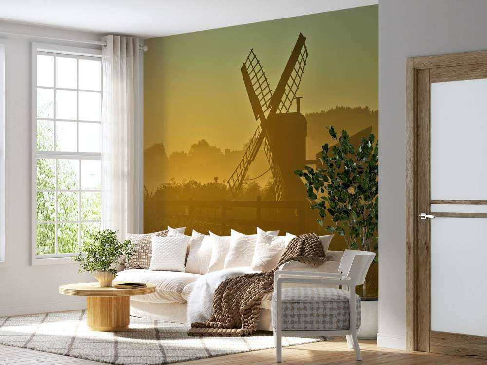 Meadow mill at sunrise