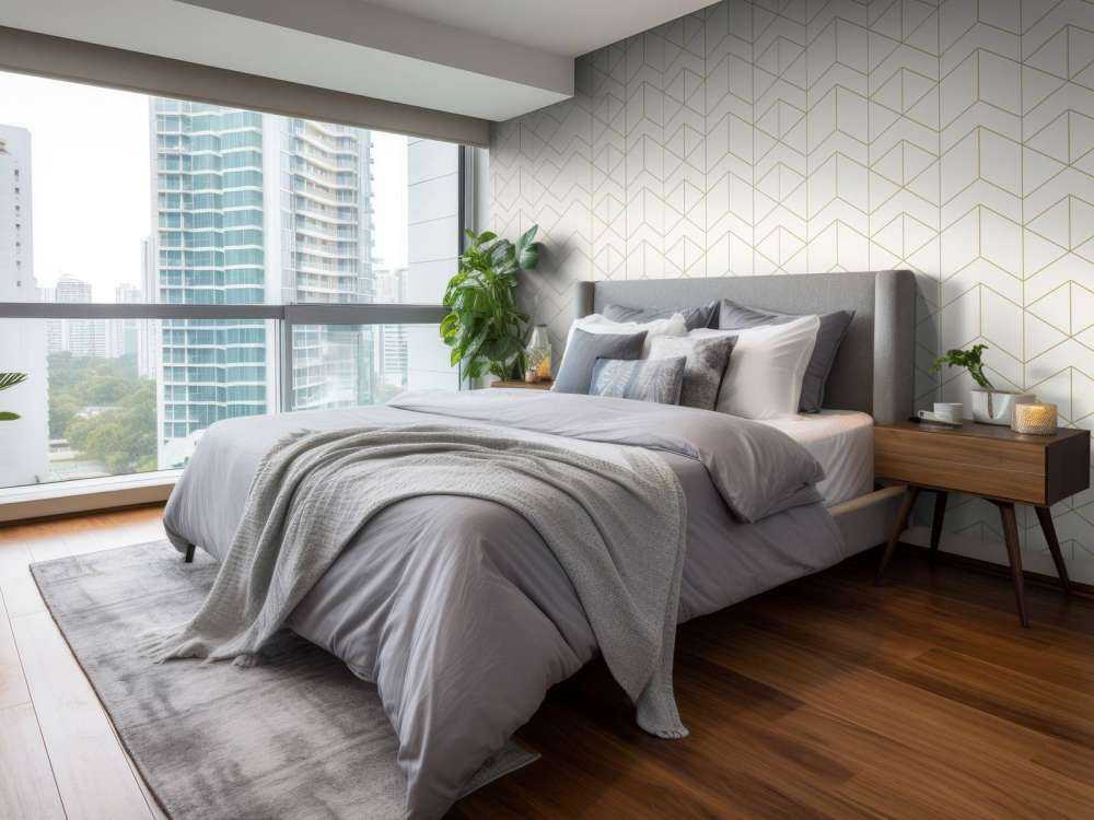 Geometric white tiles