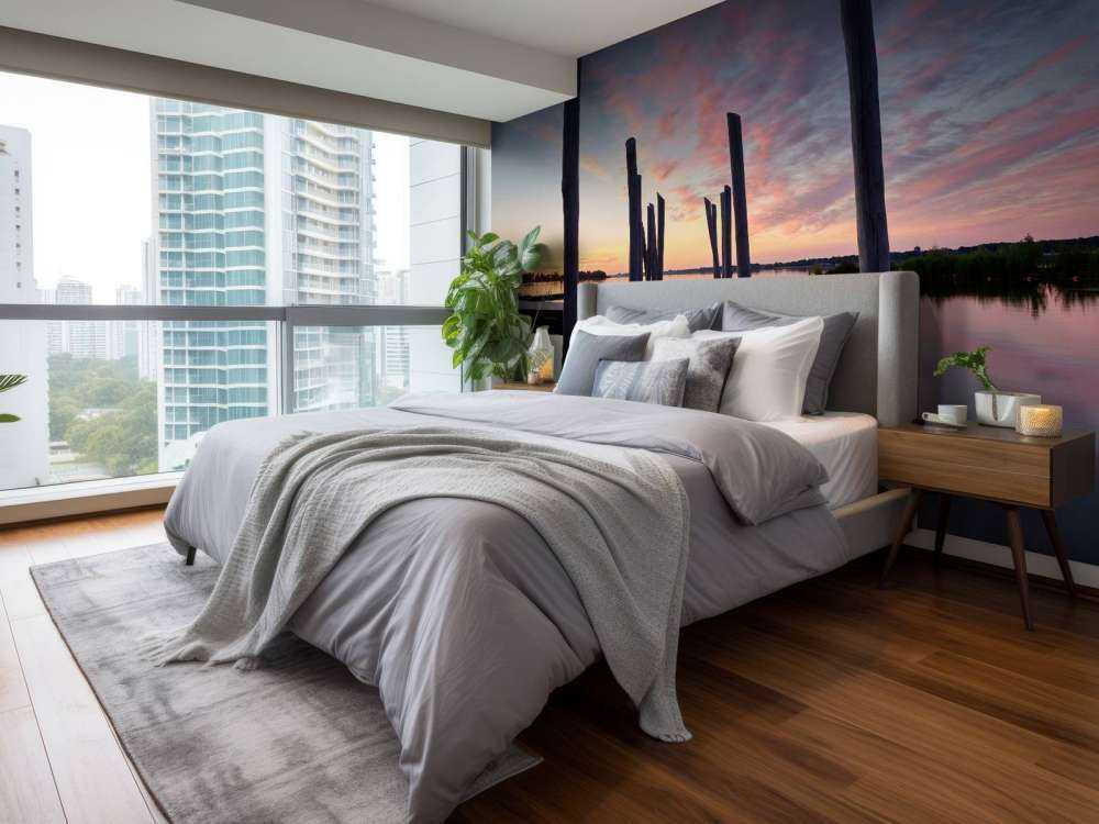 Sunrise at swimming dock