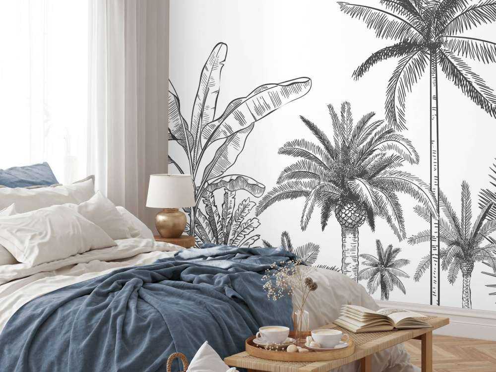Drawn palm trees