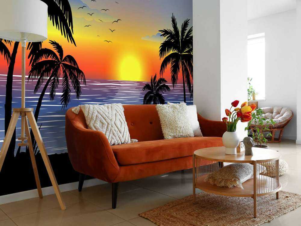 Blue, orange sunset