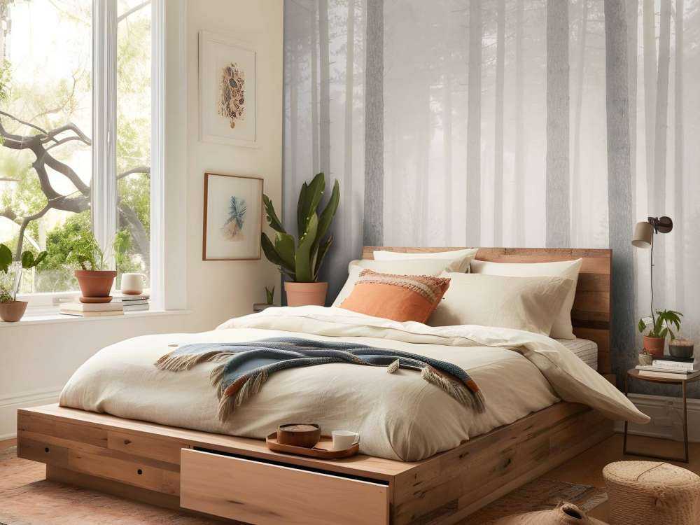 Misty mysterious forest