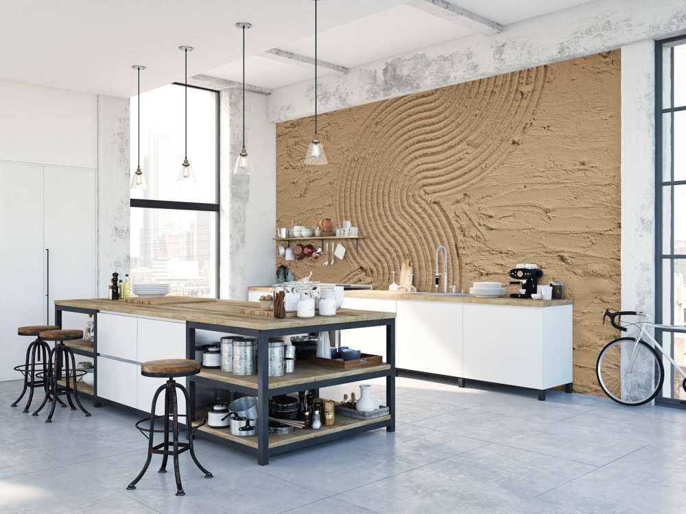 Organic lines and structures hem in gold brown