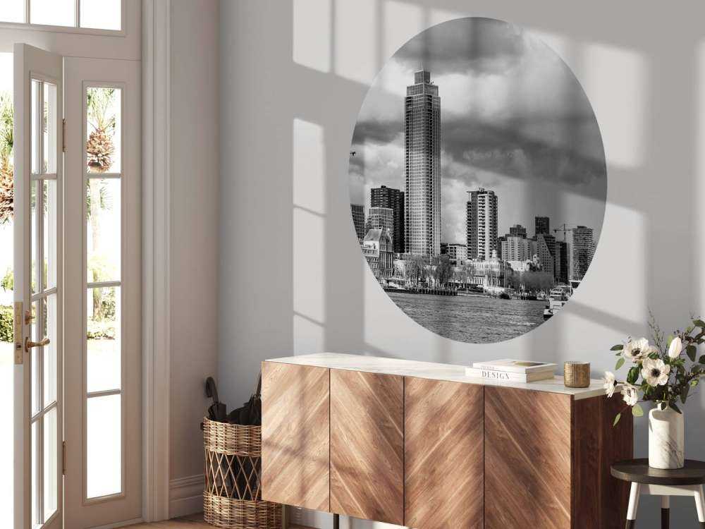 Skyline Rotterdam (Westerkade) from Katendrecht (black and white) 