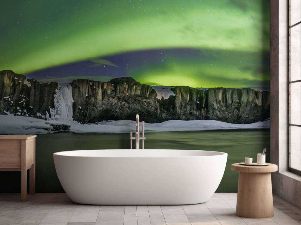 Panorama photo of the Northern Lights