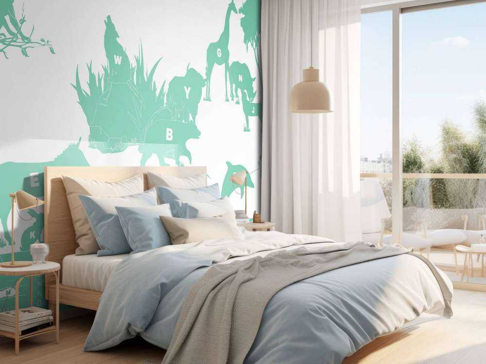 Animal alphabet, green