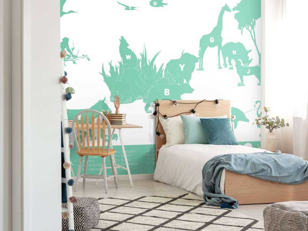 Animal alphabet, green