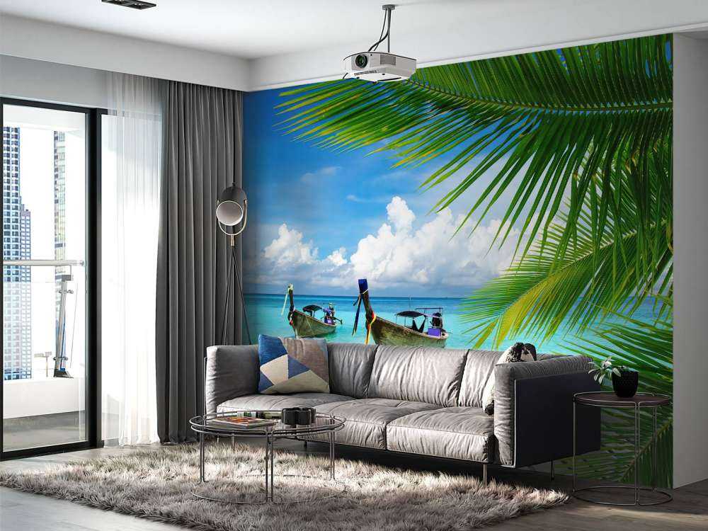 Boat and a palm tree