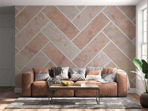 Pink marble herringbone