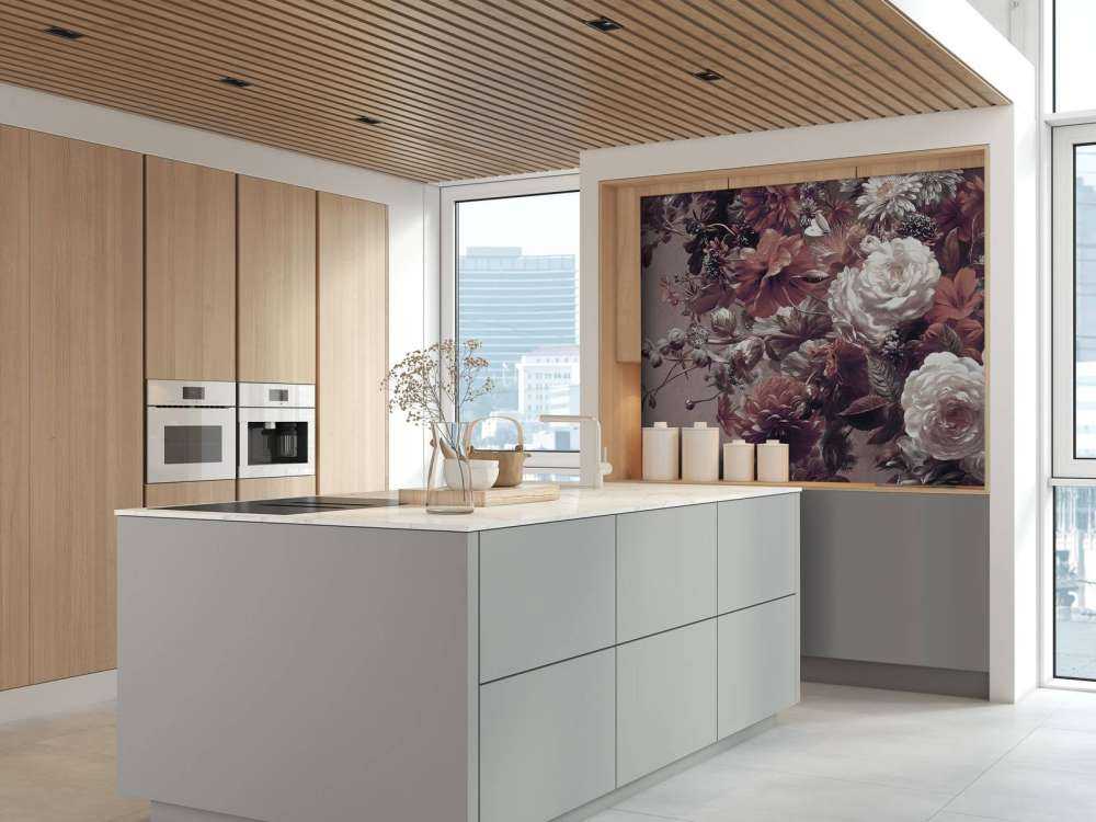 Big bouquet with orange poppies