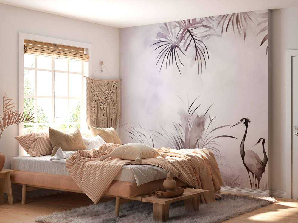 Cranes in Field White