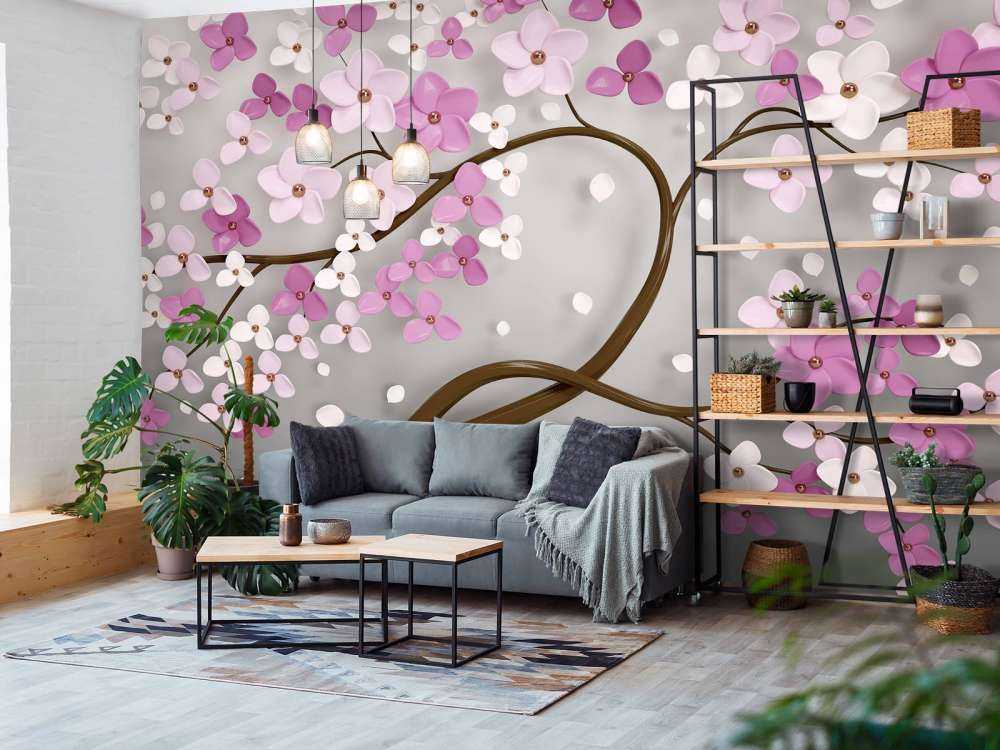 Tree with purple white flowers