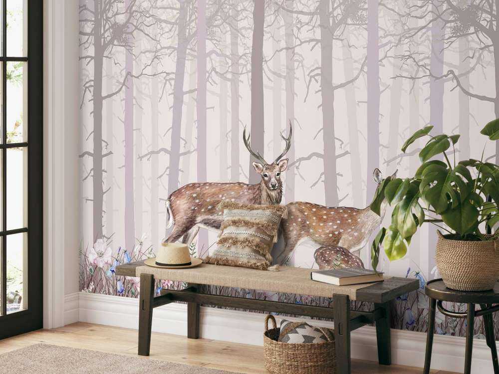 Deer family, pink