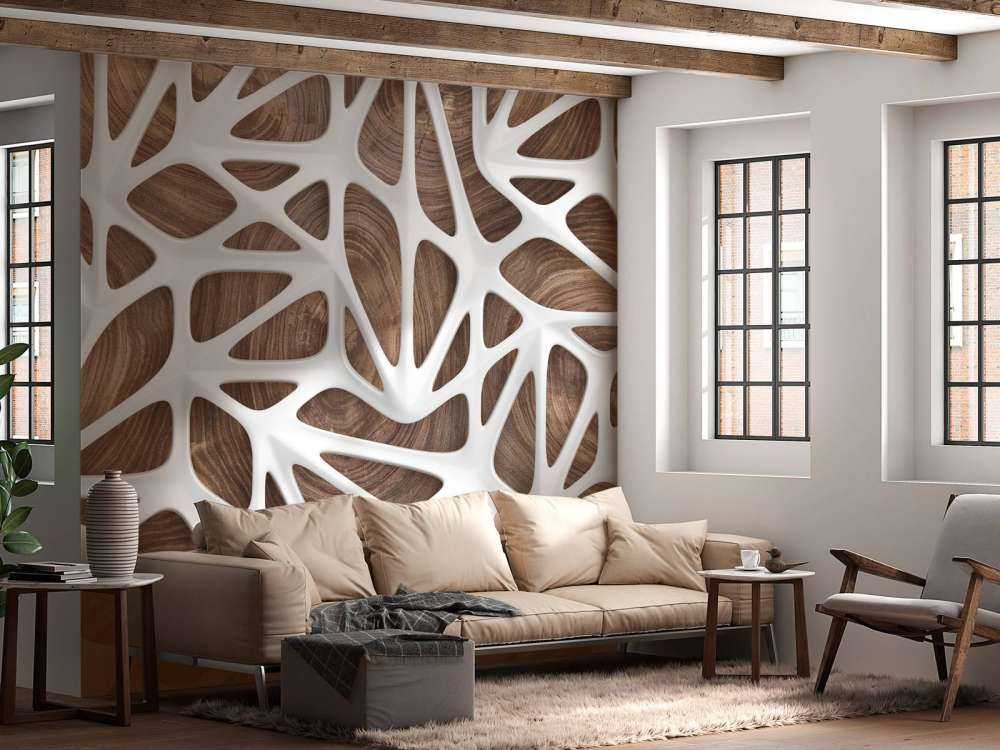 White pattern on wood