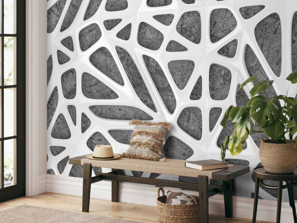 White pattern on concrete