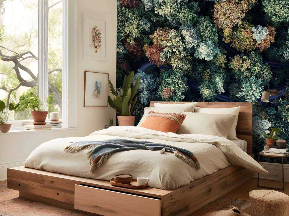 Autumn forest from above