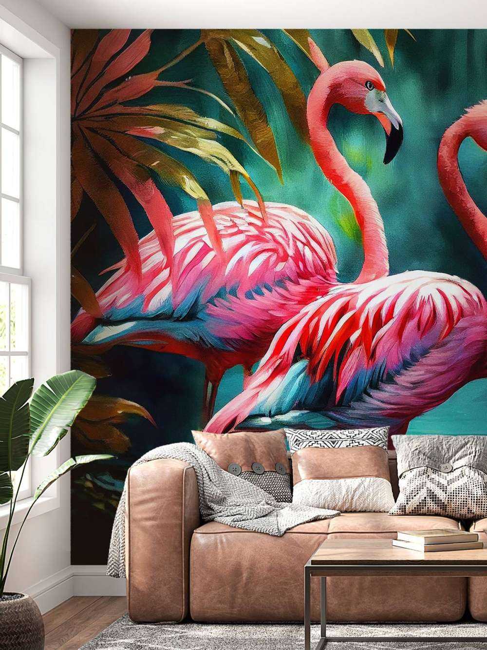 Velvet Pink Flamingo Duo