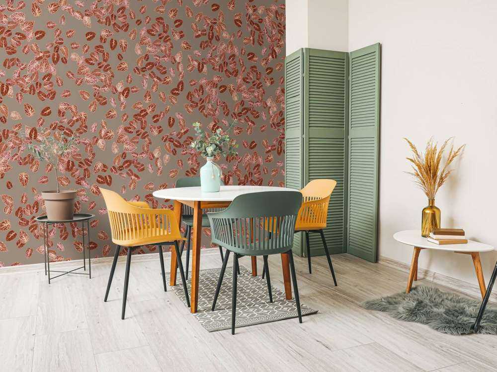 Small leaves on taupe