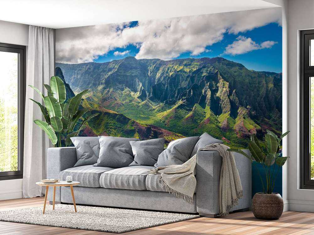 Mountains along the coast