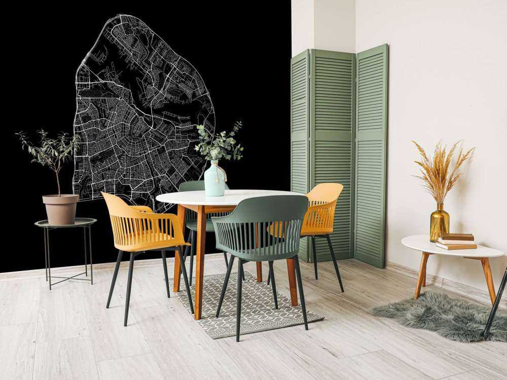Map of Amsterdam, black
