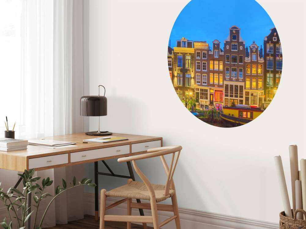 Amsterdam houses in the night